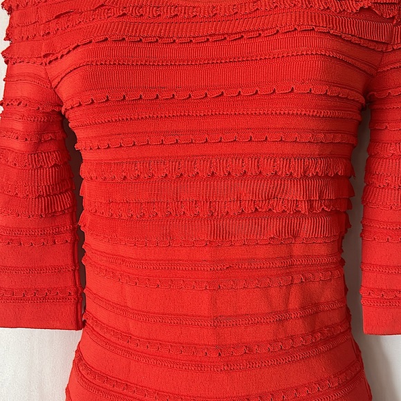 Christian Dior Authenticated Orange 3/4 Sleeve Round Neck Sweater Dress *Sz 38* - Picture 4 of 7